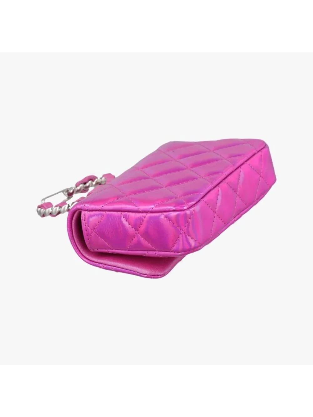 Chanel Quilted CC Logo Years Rose Red Patent